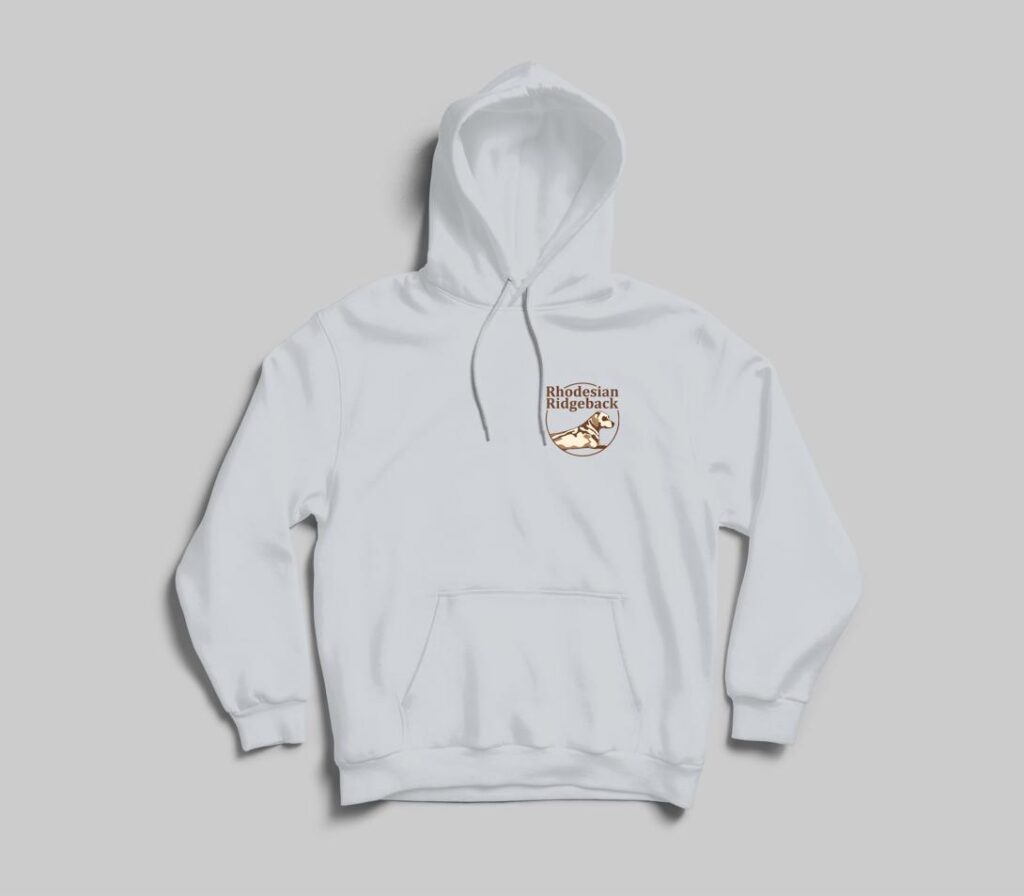 Rhodesian Ridgeback Hoodie borst opdruk